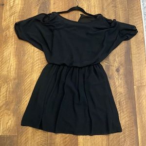 Cold shoulder - black, lined dress